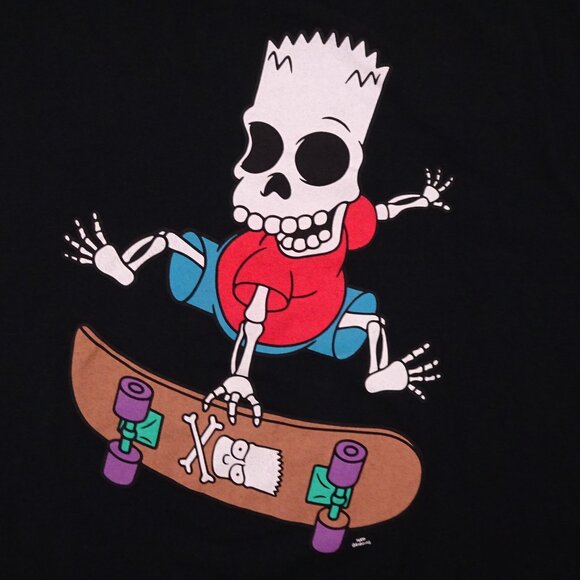 The Simpsons Halloween t-shirt 3XL Bart Simpson Skeleton Skateboard Horror Skull - Picture 3 of 5